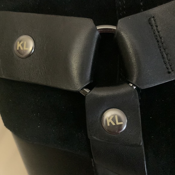 Karl Lagerfeld Platform Leather Booties Size 8 NIB - Picture 4 of 11